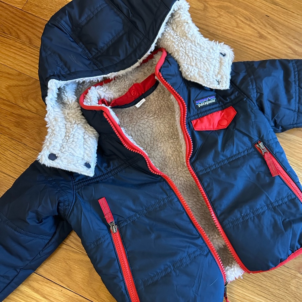 Patagonia Toddler Navy and Red Reversible Jacket